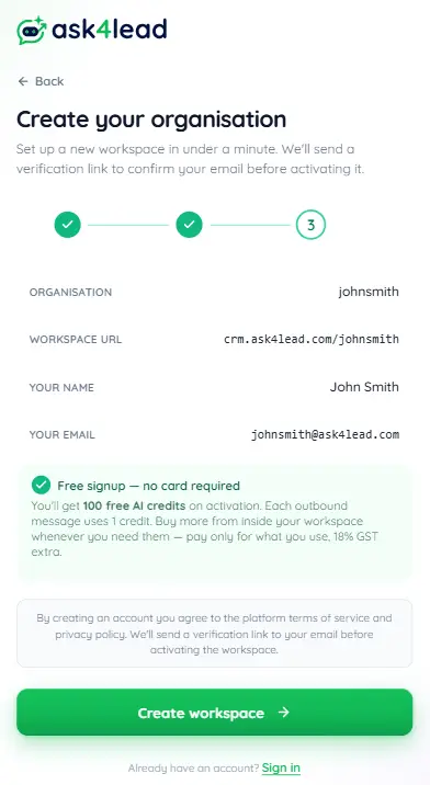 A self-serve registration form powered by automated client onboarding software