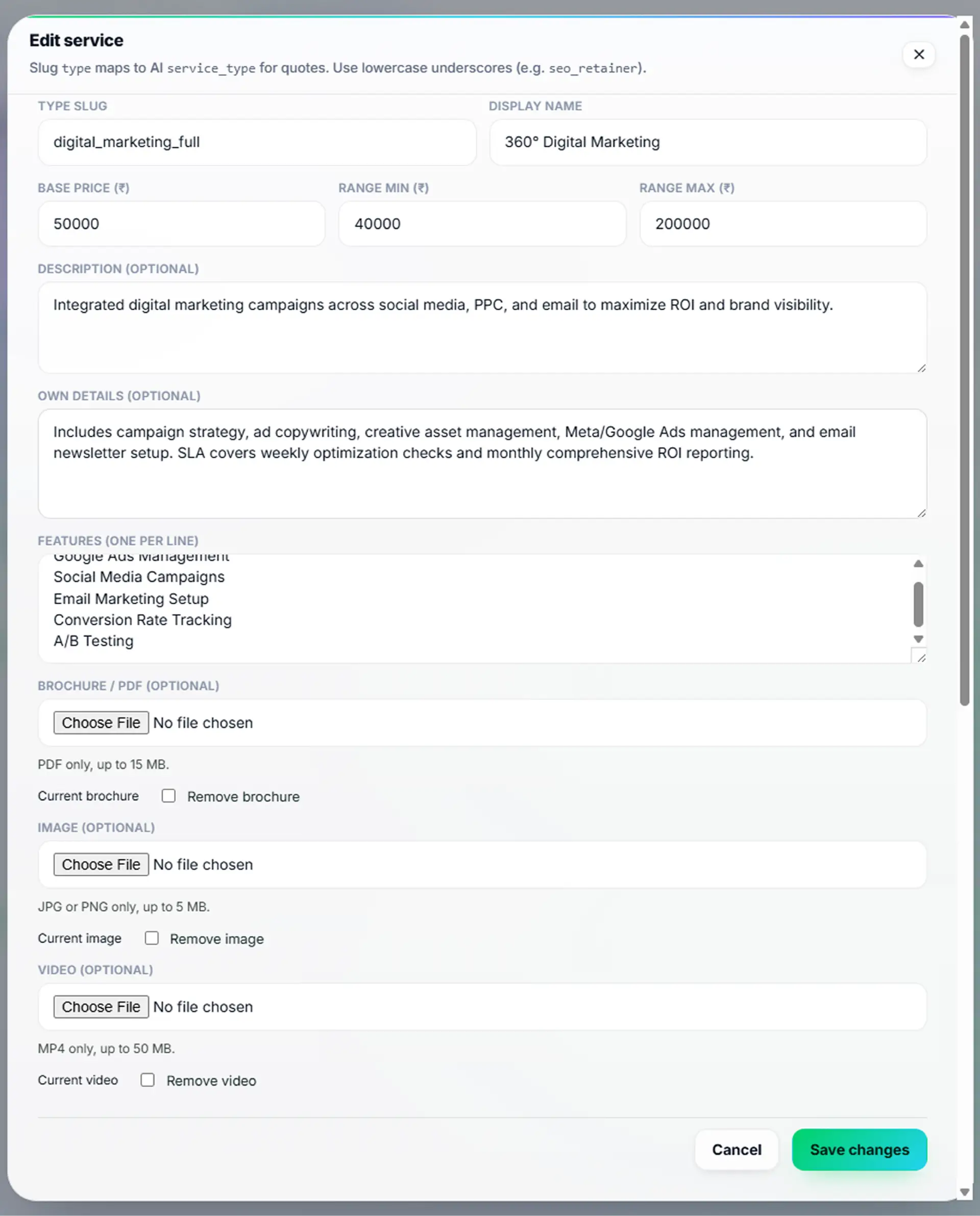 Adding a new product with an image and price to the Ask4Lead catalog