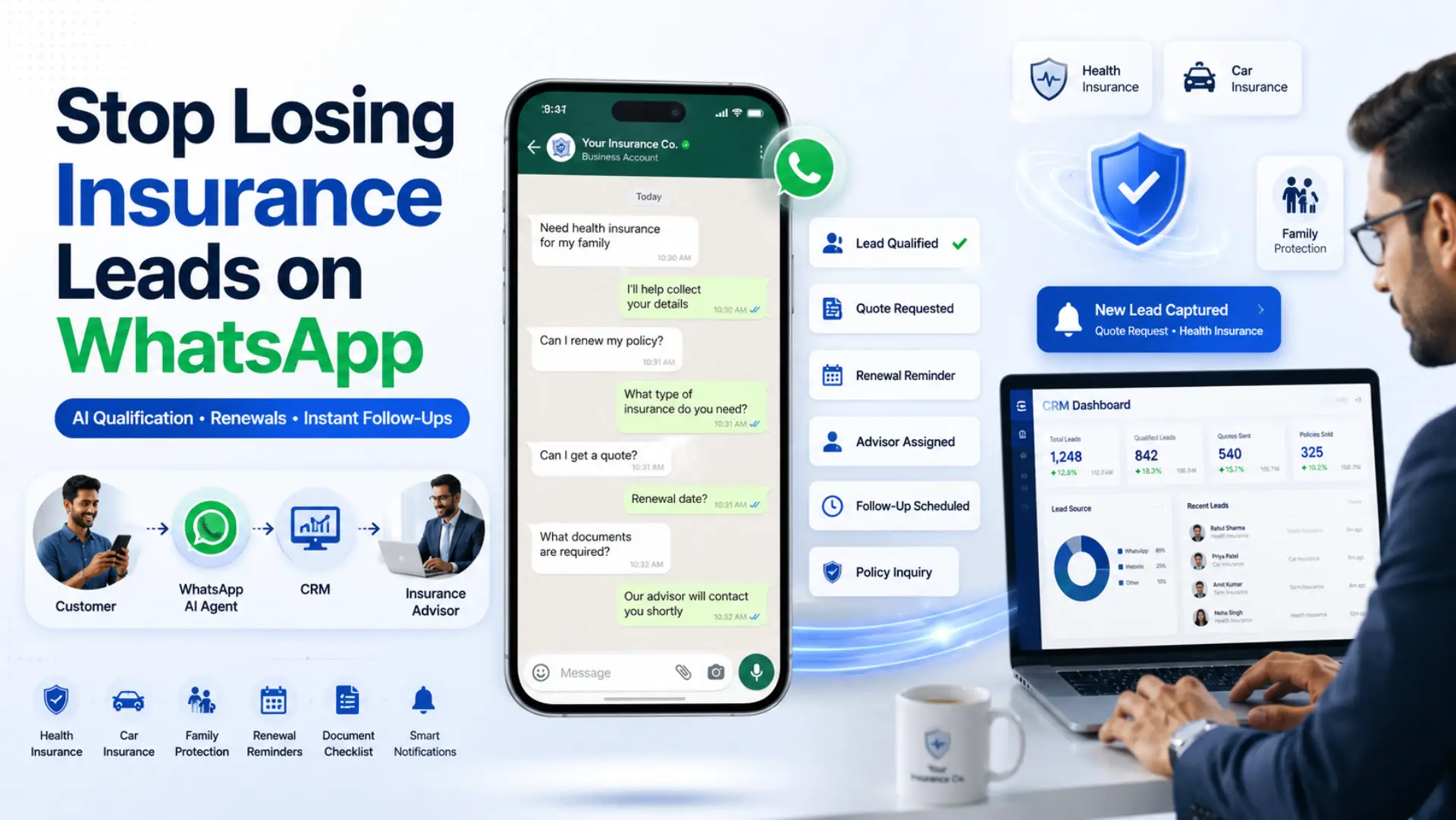 WhatsApp AI Agent for Insurance
