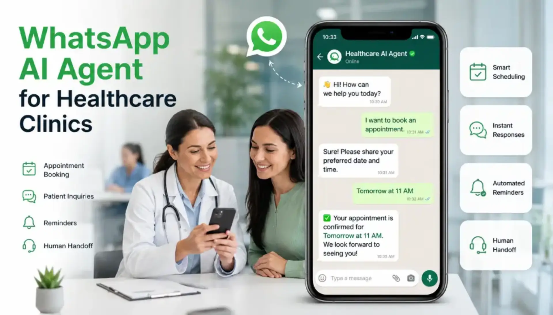 WhatsApp AI Agent for Healthcare Clinics