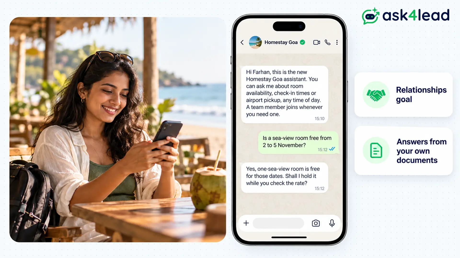 AI assistant introduction message on WhatsApp