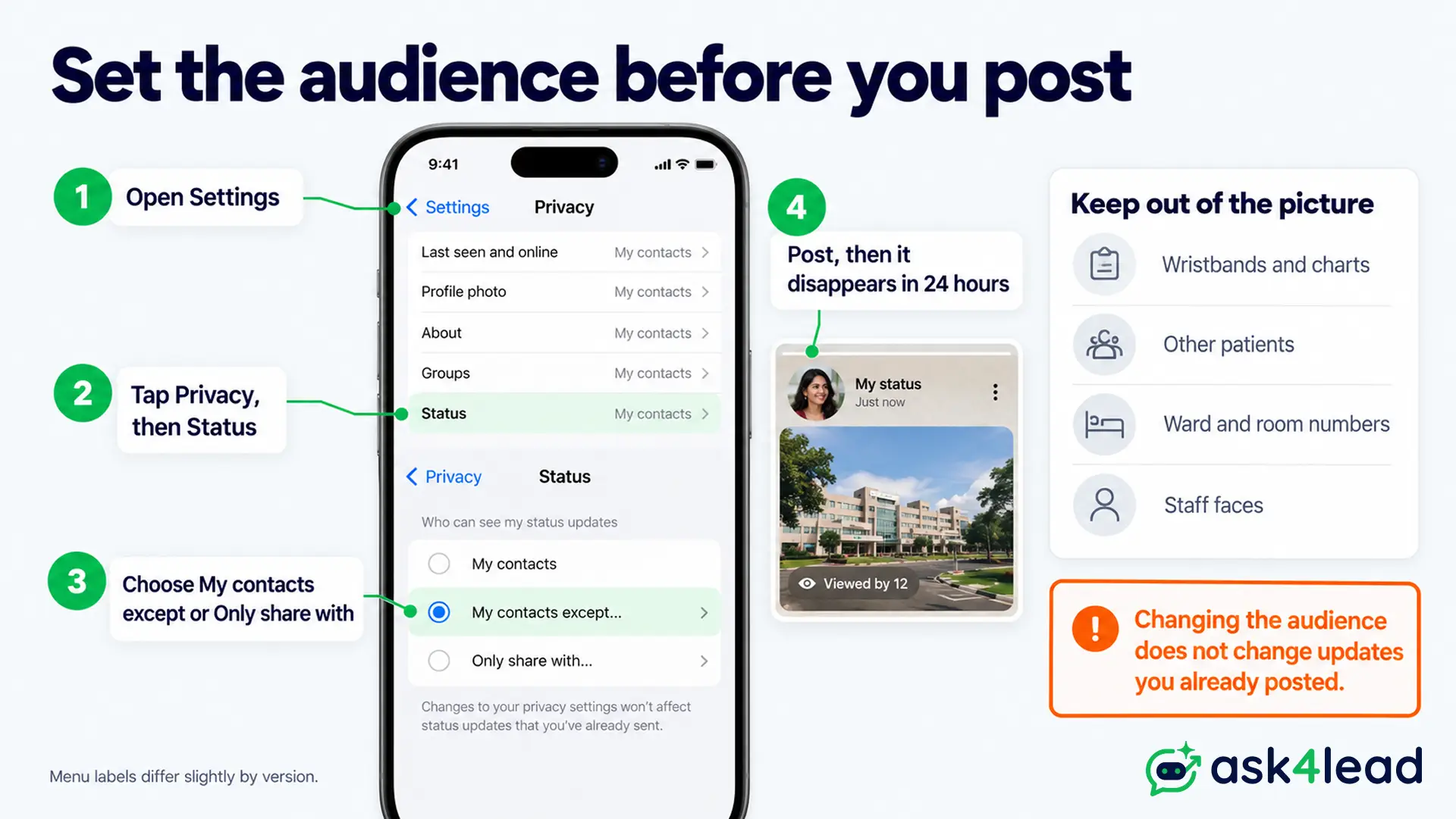 How to set who sees your WhatsApp hospital status in four steps