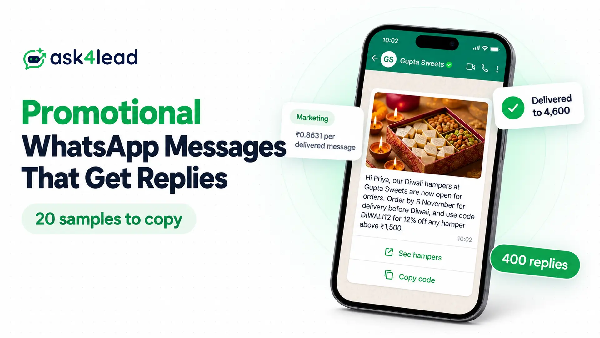 Promotional WhatsApp messages samples