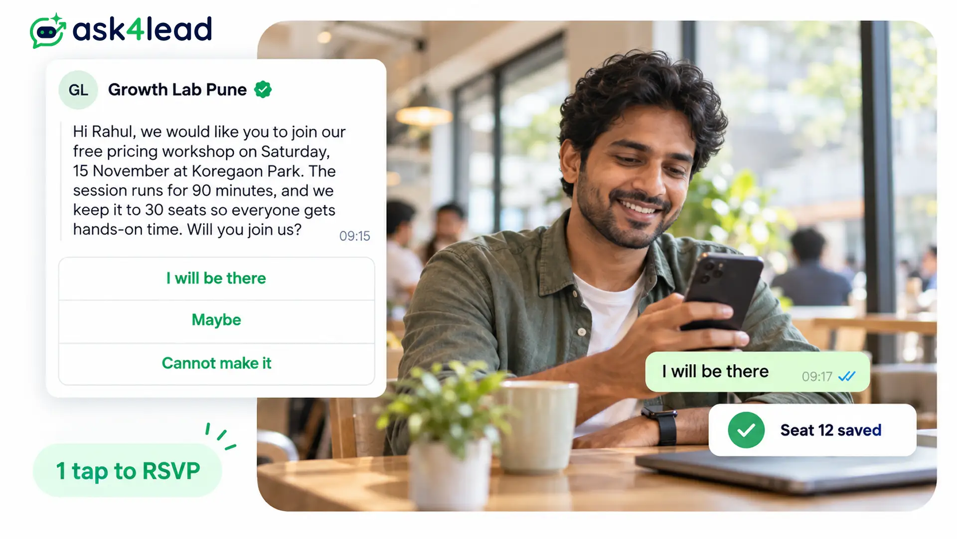 WhatsApp event invite with RSVP quick replies